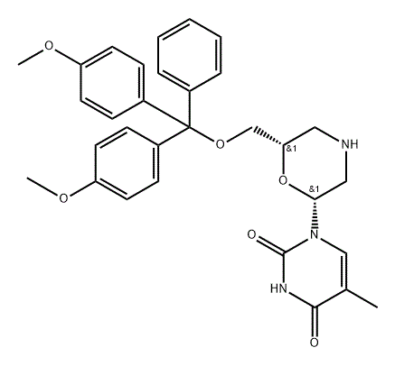 CAS#143485-05-6|1-((2R, 6s) -6-(BIS (4-метоксифенил) (фенил) метокси) метил) морфолин-2-ил) -5-метилпиримидин-2,4 (1H, 3H) -дионе